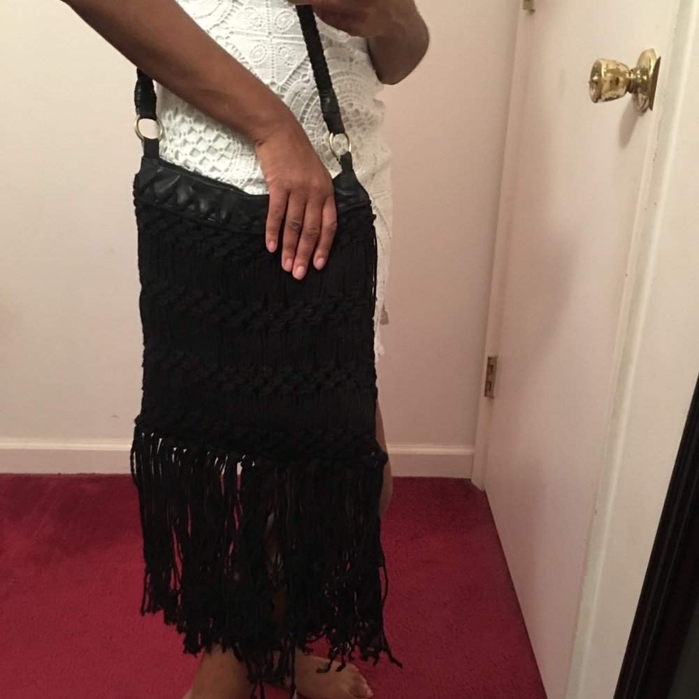 Black Fringe Purse